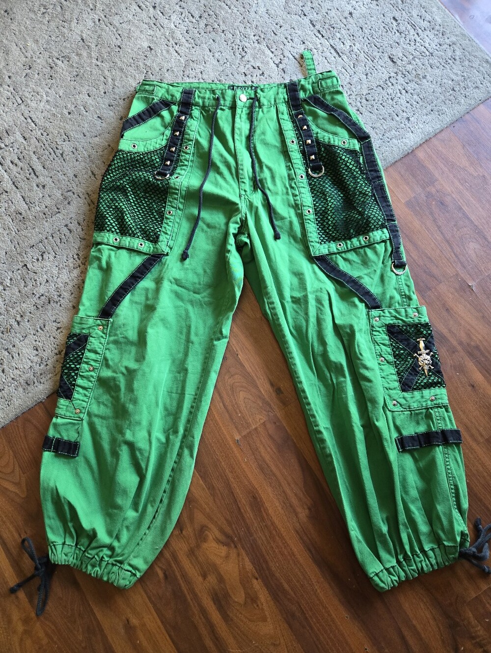 Tripp Nyc Green Cyber Goth Pants Xl